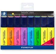 Staedtler Textsurfer Classic 364 Pack de 8 Marcadores Fluorescentes - Punta Biselada 1 - 5mm Aprox - Secado Rapido - Colores Surtidos