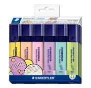 Staedtler Textsurfer Classic 364 Pastel Pack de 6 Marcadores Fluorescentes - Secado Rapido - Trazo 1 - 5mm Aprox - Colores Pastel Surtidos