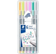 Staedtler Triplus Fineliner 334 Pack de 6 Rotuladores de Punta Fina - Trazo 0.3mm Aprox - Tinta Base de Agua - Colores Surtidos