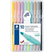 Staedtler Triplus Textsurfer 362 Pack de 10 Marcadores Fluorescentes - Trazo 1 - 4mm Aprox - Tina Base de Agua - Colores Surtidos