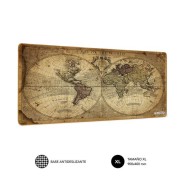 Subblim Alfombrilla de Escritorio Mapa Del Mundo Vintage - Tamaño 900x400x3mm - Espacio para Raton y Teclado - Resistente al Agua - Base Antideslizante - Diseño Elegante