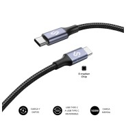 Subblim Cable Plus USB-C - 100W - Nylon Trenzado - 480Mbps - Chip E-Marker - 2 Metros - Color Negro