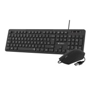 Subblim Combo Business Slim Silencioso con Cable USB - Teclado y Raton - Teclas Ergonomicas de Bajo Perfil - Resistente a Derrames - Pulsaciones Silenciosas - Diseño Ergonomico - Color Negro