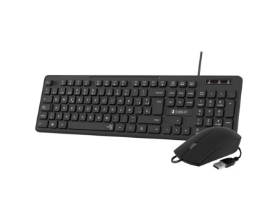 Subblim Combo Business Slim Silencioso con Cable USB - Teclado y Raton - Teclas Ergonomicas de Bajo Perfil - Resistente a Derrames - Pulsaciones Silenciosas - Diseño Ergonomico - Color Negro