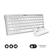 Subblim Combo Multidispositivo Compacto - Conectividad Inalambrica Multidispositivo - Compatible con Windows, Android, Ios y Macos - Control Multimedia - Teclado en Español - Color Blanco