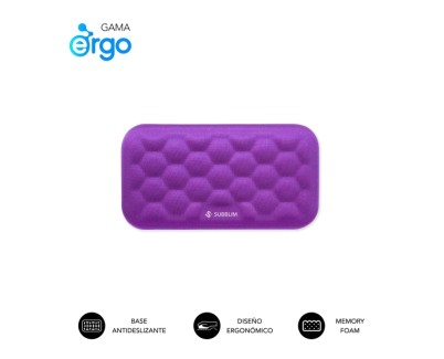 Subblim Ergo Airpadding Reposamuñecas para Raton - Espuma Viscoelastica 65D - Tejido AirMesh Transpirable - Base Antideslizante - Color Lila