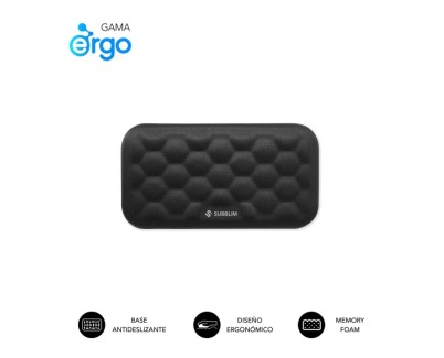 Subblim Ergo Airpadding Reposamuñecas para Raton - Espuma Viscoelastica 65D - Tejido AirMesh Transpirable - Base Antideslizante - Color Negro