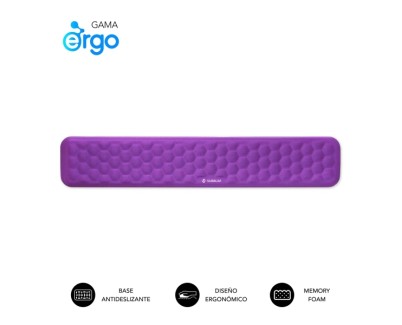 Subblim Ergo Airpadding Reposamuñecas para Teclado - Espuma Viscoelastica 65D - Tejido AirMesh Transpirable - Base Antideslizante - Color Lila