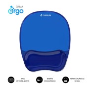 Subblim Ergo Crystal Flex Alfombrilla Ergonomica para Raton - Gel Refrigerante Autoajustable - Diseño Ondulado Ergonomico - Base Antideslizante - Color Azul