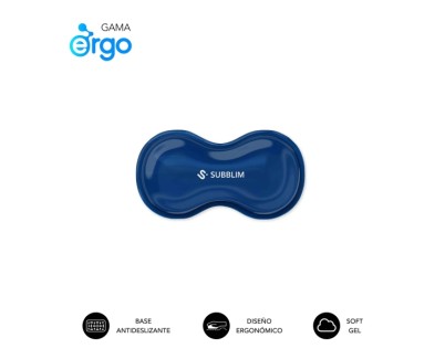 Subblim Ergo Crystal Flex Reposamuñecas para Raton - Gel Refrigerante Autoajustable - Diseño Ondulado Ergonomico - Base Antideslizante - Color Azul