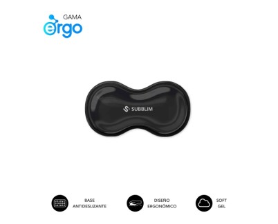 Subblim Ergo Crystal Flex Reposamuñecas para Raton - Gel Refrigerante Autoajustable - Diseño Ondulado Ergonomico - Base Antideslizante - Color Negro