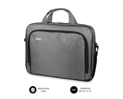 Subblim Estuche Oxford Portátil 13.3\" a 14\" - Protección reforzada - Correas Ajustables -  Bolsillo Exterior - Color Gris
