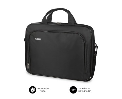 Subblim Estuche Oxford Portátil 13.3\" a 14\" - Protección reforzada - Correas Ajustables -  Bolsillo Exterior - Color Negro