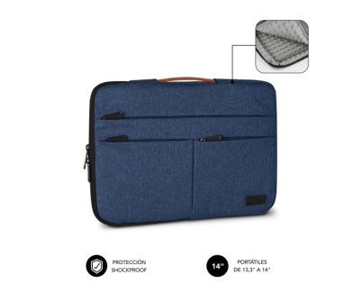 Subblim Funda Air Padding 360 Portátil de 13.3\" a 14\" - Protección 360º con Air Padding - Múltiples bolsillos - Resistente y duradera - Color Azul
