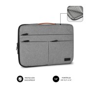 Subblim Funda Air Padding 360 Portátil de 13.3\" a 14\" - Protección 360º con Air Padding - Múltiples bolsillos - Resistente y duradera - Color Gris Claro