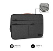 Subblim Funda Air Padding 360 Portátil de 13.3\" a 14\" - Protección 360º con Air Padding - Múltiples bolsillos - Resistente y duradera - Color Gris Oscuro