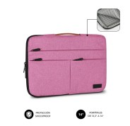 Subblim Funda Air Padding 360 Portátil de 13.3\" a 14\" - Protección 360º con Air Padding - Múltiples bolsillos - Resistente y duradera - Color Rosa
