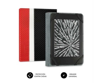 Subblim Funda Ereader 6\" Proteccion Ligera - Combinacion de Colores Elegante - Resistente Fibra de Carbono - Interior Aterciopelado - Lectura Comoda - Sujecion de Silicona - sin Da&ntilde;os en Pantalla - Cierre Elastico