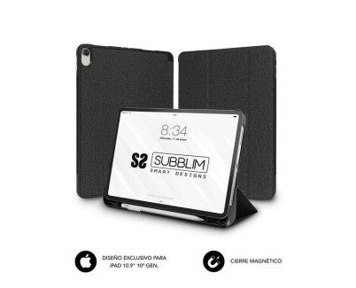 Subblim Funda Exclusiva para Ipad 10&ordf; Generacion de 10,9 Pulgadas - Shock Case - Bordes Reforzados - Carcasa Trasera Rigida - Dise&ntilde;o Ultraligero - Funcion Atril - Espacio para Apple Pencil - Cierre Magnetico - Color Negro