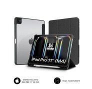 Subblim Funda Exclusiva para iPad Pro 11? M4 2024 - Cierre Magnetico - Bordes Reforzados - 2 Posiciones de Soporte - Color Negro/Transparente
