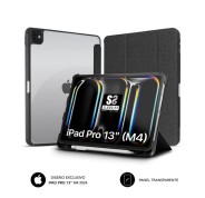 Subblim Funda Exclusiva para iPad Pro 13? M4 2024 - Cierre Magnetico - Bordes Reforzados - 2 Posiciones de Soporte - Color Negro/Transparente