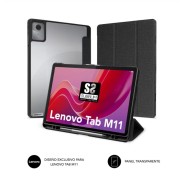 Subblim Funda Exclusiva para Tablet Lenovo Tab M11 - Cierre Magnetico - Bordes Reforzados - 2 Posiciones de Soporte - Color Negro/Transparente