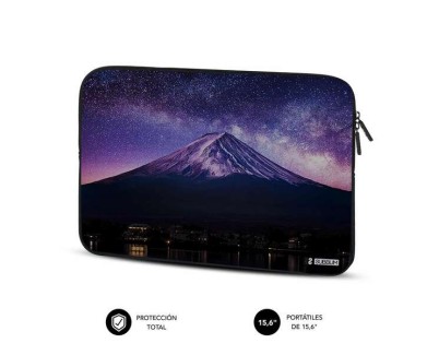 Subblim Funda Neopreno Trendy para Portatil 15.6\" - Grosor 3Mm - Resistencia a Golpes - Diseño Mountain - Color Negro