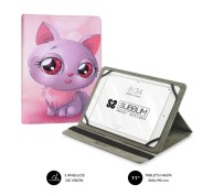 Subblim Funda Tablet Universal Trendy 9,6\" a 11\" - Posicion Stand con 2 Angulos de Vision - Soporte Antideslizante - Color Cat