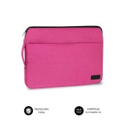 Subblim Funda Urban Portátil de 13.3\" a 14\" - Proteccion Elegante y Funcional - Tela de Poliester 600D - Interior Acolchado de Foam - Color Rosa