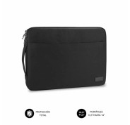 Subblim Funda Urban Portátil de 13.3\" a 14\" - Proteccion Elegante y Funcional - Tela de Poliester 600D - Interior Acolchado de Foam - Color Negro