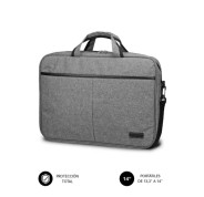 Subblim Maletin Elite Portatil de 13.3\" a 14\" - Fabricado en Poliester Oxford - Doble Cremallera - Color Gris