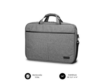 Subblim Maletin Elite Portatil de 13.3\" a 14\" - Fabricado en Poliester Oxford - Doble Cremallera - Color Gris