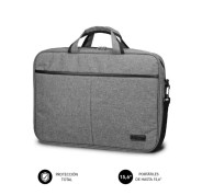 Subblim Maletin Elite Portatil de 15.6\" - Fabricado en Poliester Oxford - Doble Cremallera - Color Gris