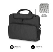 Subblim Maletin para Portatiles de hasta 14\" Pulgadas - Proteccion Air Padding - Resistente Poliester Oxford - Repelente de Liquidos - Color Negro
