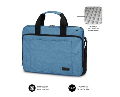 Subblim Maletin para Portatiles de hasta 15.6 Pulgadas - Proteccion Air Padding - Resistente Poliester Oxford - Repelente de Liquidos - Color Azul