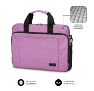 Subblim Maletin para Portatiles de hasta 15.6 Pulgadas - Proteccion Air Padding - Resistente Poliester Oxford - Repelente de Liquidos - Color Rosa