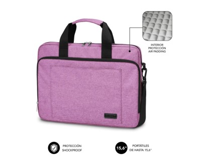 Subblim Maletin para Portatiles de hasta 15.6 Pulgadas - Proteccion Air Padding - Resistente Poliester Oxford - Repelente de Liquidos - Color Rosa