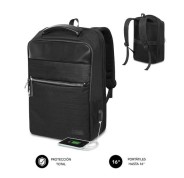 Subblim Mochila Air Padding para Ordenadores de 15,6\" - Alta Proteccion con Sistema Air Padding - Resistente al Agua - Puerto USB - Color Negro