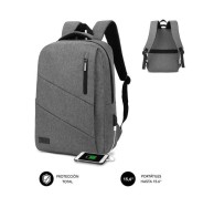 Subblim Mochila City - para Portatiles de hasta 15,6\" - Resistente al Agua - Diseño Actual y Practico - Correas Ajustables - Color Gris