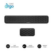 Subblim Pack Ergo Airpadding Reposamuñecas para Teclado y Raton - Espuma Viscoelastica 65D - Tejido AirMesh Transpirable - Base Antideslizante - Color Negro