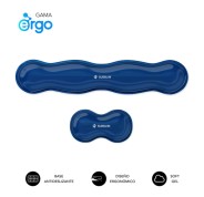 Subblim Pack Ergo Crystal Flex Reposamuñecas para Teclado y Raton - Gel Refrigerante Autoajustable - Diseño Ondulado Ergonomico - Base Antideslizante - Color Azul