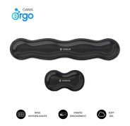 Subblim Pack Ergo Crystal Flex Reposamuñecas para Teclado y Raton - Gel Refrigerante Autoajustable - Diseño Ondulado Ergonomico - Base Antideslizante - Color Negro