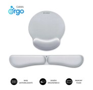 Subblim Pack Ergo MemoryFlex Alfombrilla Ergonomica para Raton y Reposamuñecas Teclado - Espuma Elastica - Microtexturizada Impermeable - Base Antideslizante - Color Plata