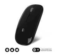 Subblim Raton Dual Flat - Conectividad Dual - Tecnologia Silent Click - Bateria de Larga Duracion - Diseño Elegante - Color Negro