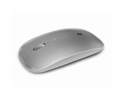 Subblim Ratón Dual Flat Mouse - Conexión Dual - Silent Click - Batería Recargable - Rueda de Silicona - Precisión 1600 DPI - Color Gris