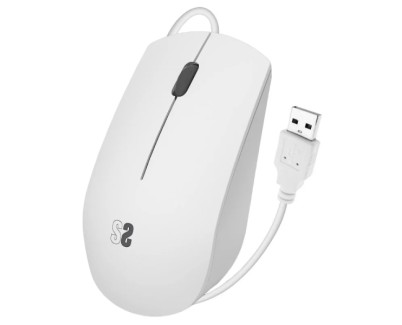 Subblim Ratón óptico Business - Todoterreno - Silent Click - Ergonómico - Libertad con cable - Sencillez y minimalismo - Color Blanco