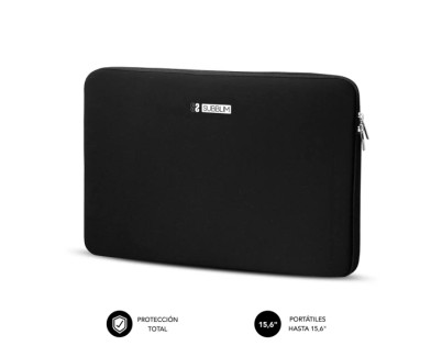 Subblim Skin Funda de Neopreno para Portatil 15.6\" - Cierre de Cremallera - Color Negro