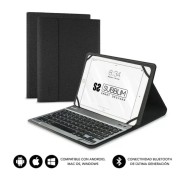Subblim Teclado Bluetooth extraíble - Funda universal 9-10.1\" - Diseño ultradelgado - Soporte ajustable - Acceso a todas las funciones - Sistema magnético - Resistente y adaptable - Inalámbrico - Bluetooth - Color Negro
