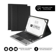 Subblim Teclado Bluetooth extraíble - Funda universal 9-10.1\" - Diseño ultradelgado - Soporte ajustable - Touchpad - Sistema magnético - Resistente y adaptable - Inalámbrico - Bluetooth - Color Negro
