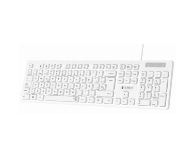 Subblim Teclado Business Slim Silencioso - 430 x 132 x 23 mm - Teclas Planas - Resistente a salpicaduras - Diseño delgado y completo - Conector USB Plug&Play - Color Blanco